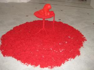 Leo rosso, in roter Wolle,info@danielefortuna.com