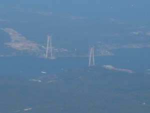 2 Pylonen f.d.3.Brücke: unser Ankerplatz