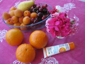 Mein 67.Geburtstag mit 25°,Kirschen,Aprikosen, Orangen