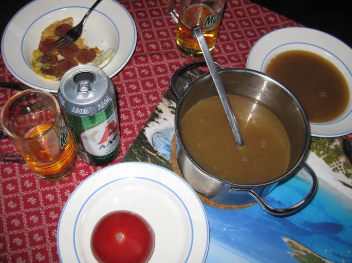 Geröstete Grießsuppe,nach Diarhoe